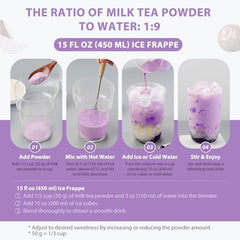 Soeos taro powder dissolving in hot water for easy mixing