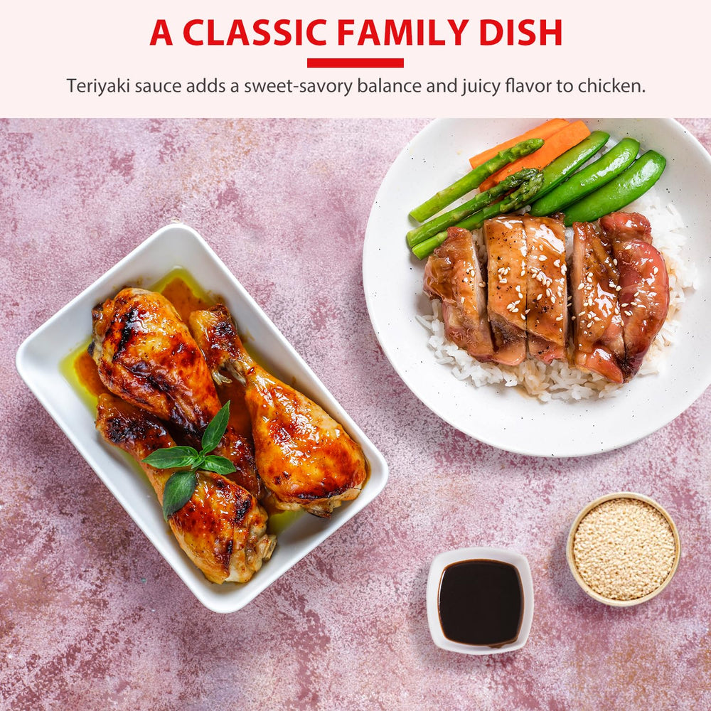 Soeos Teriyaki Marinade bottle close-up, premium sauce for stir-fries and meals.