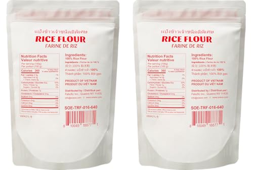 Soeos Thai Rice Flour fine-sifted, delivering silky batter for crepes and pastries.