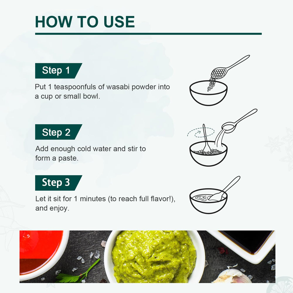 Soeos Wasabi Paste being added to a steaming bowl.