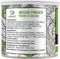 Soeos Wasabi Powder green powder texture ready for paste mix.