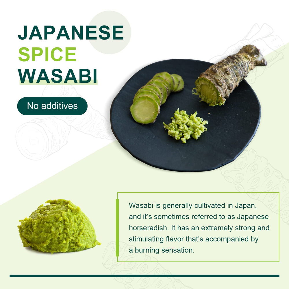 Open jar of Soeos Wasabi Powder with scooped portion ready.