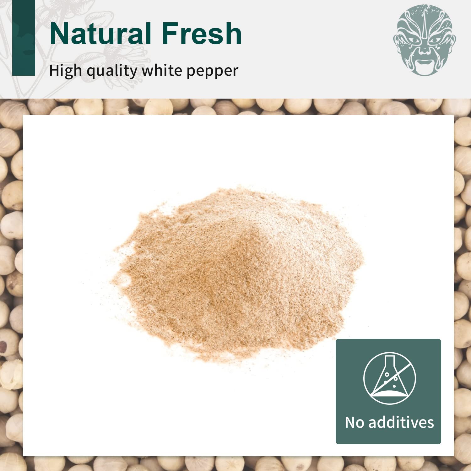 Soeos white pepper powder fine-grain texture for even seasoning in recipes