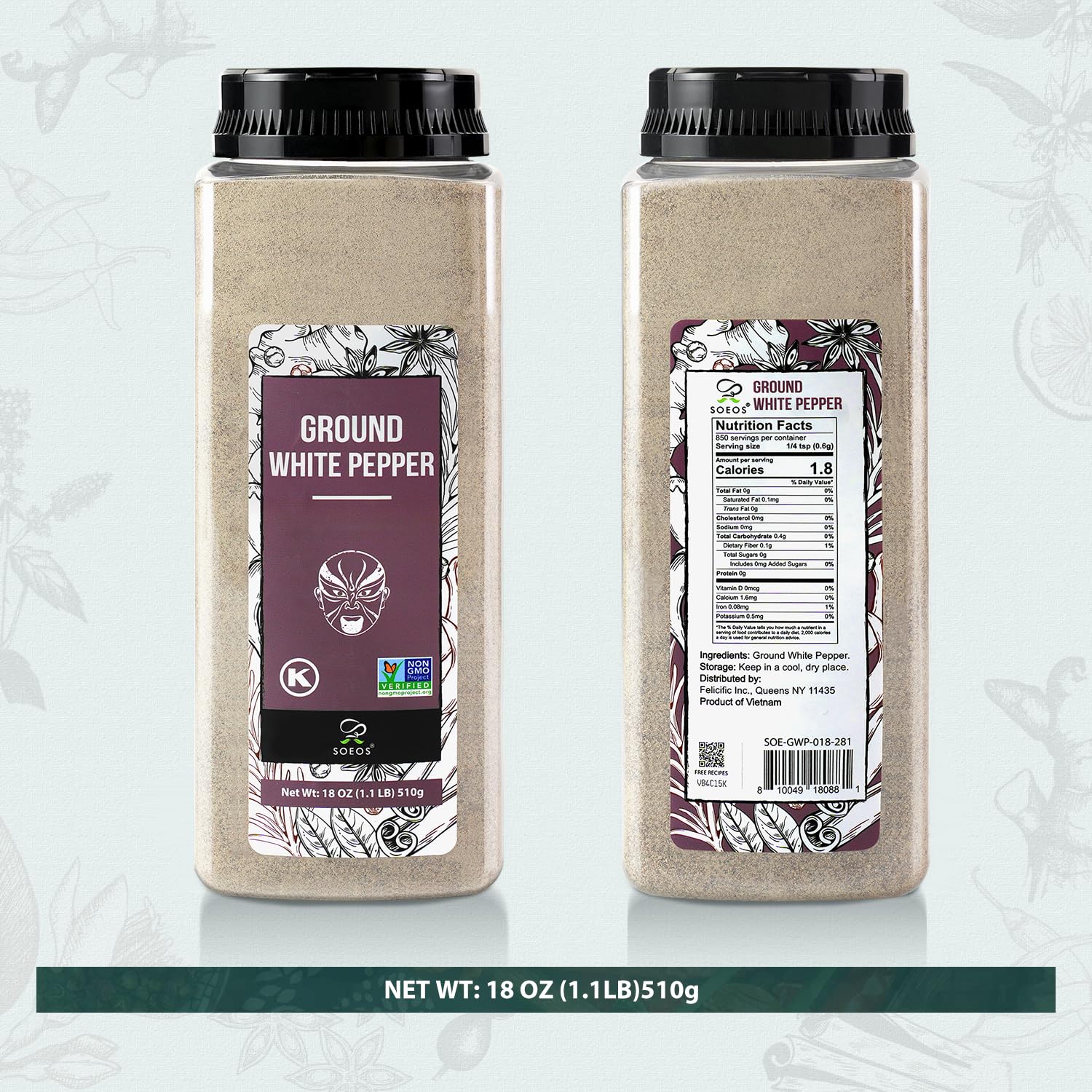 Soeos white peppercorns closeup highlighting delicate aroma ideal for light dishes