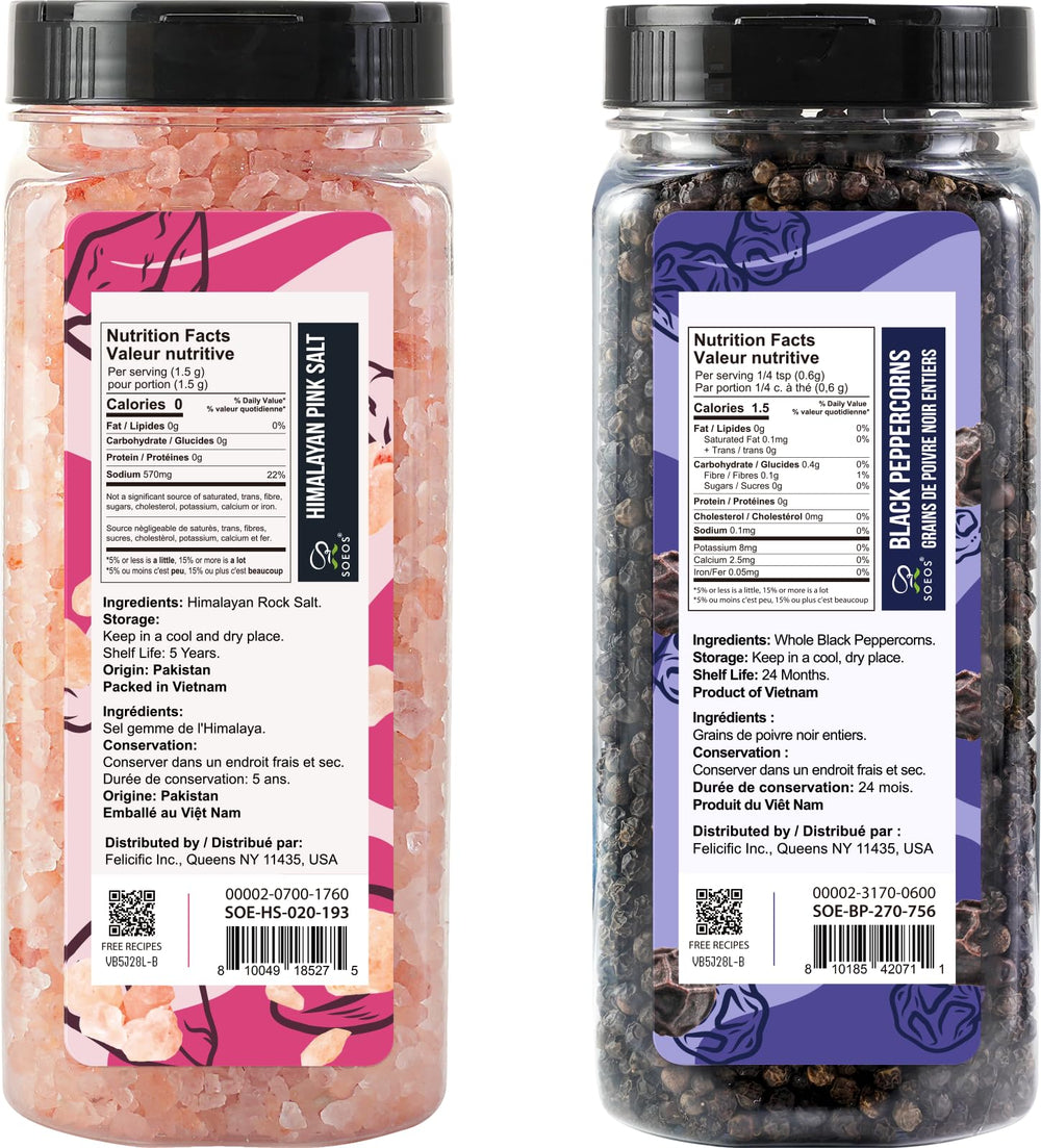 Soeos whole black peppercorns bottle releases fresh aroma when ground.