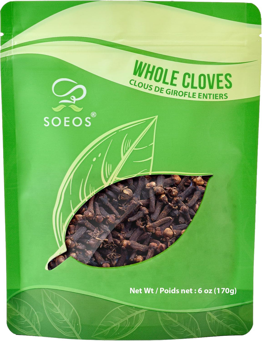 Soeos Whole Cloves 170g jar offers rich aroma for cooking and tea