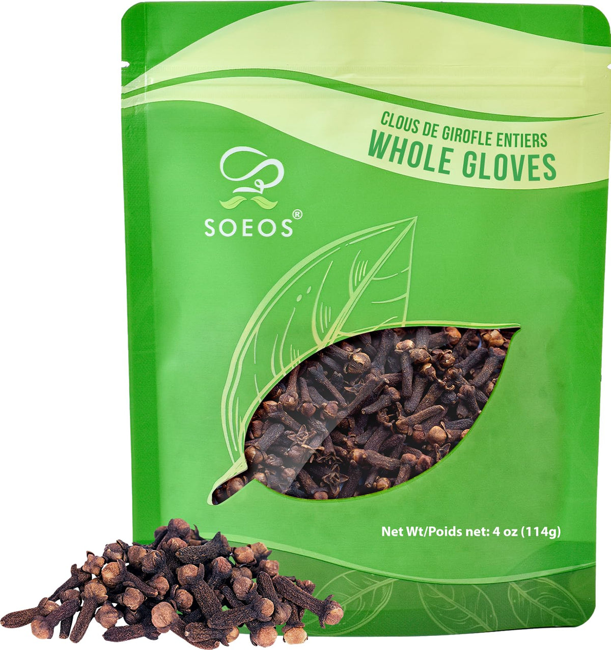 Soeos whole cloves in a bag for premium aroma in soups, roasts, and baking.
