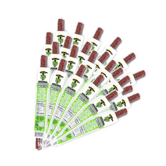 Sogo Snacks original beef stick packaging shows a 1oz serving, ideal for on-the-go protein.