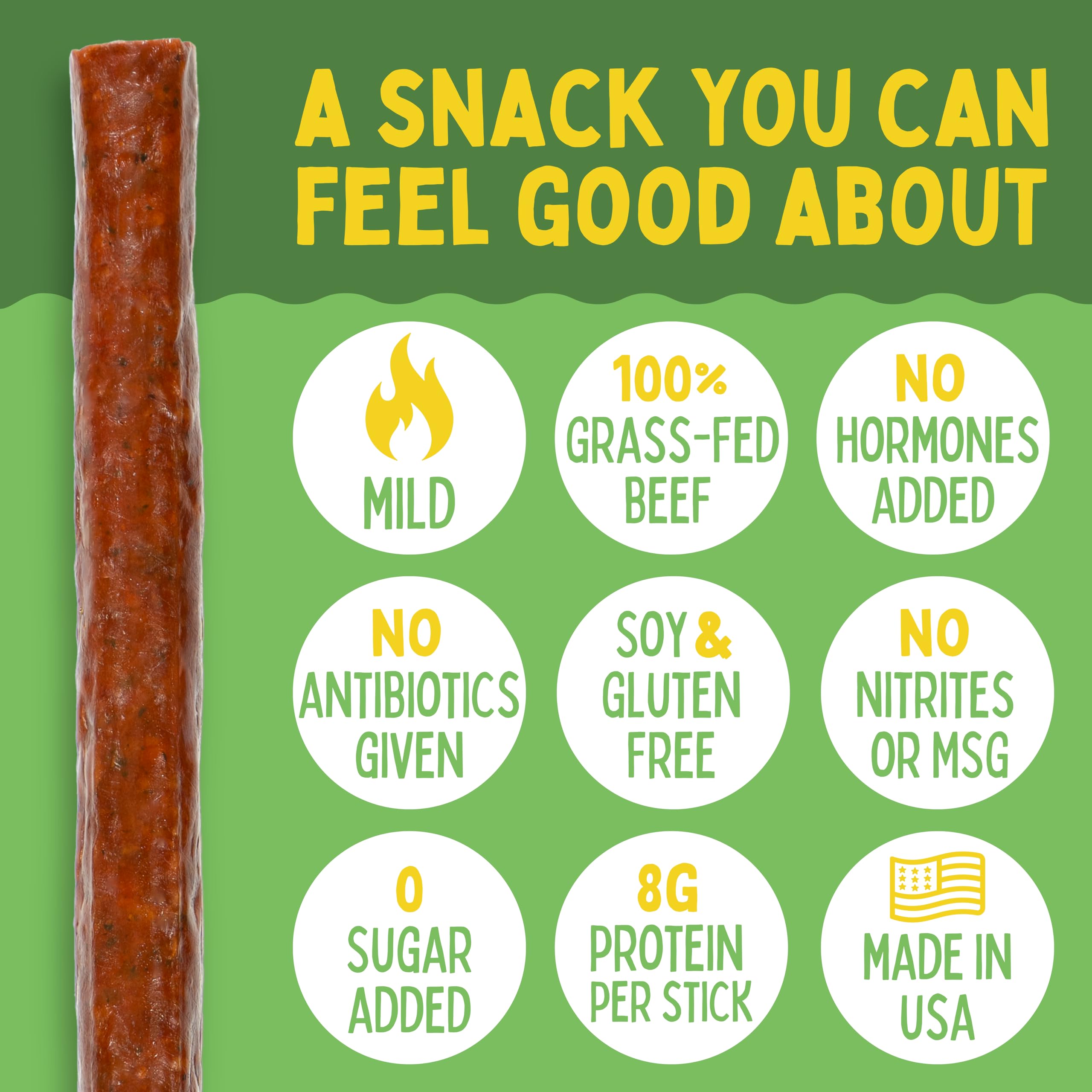 Sogo Snacks Original Beef Sticks ingredients panel – no added sugar or artificial ingredients.
