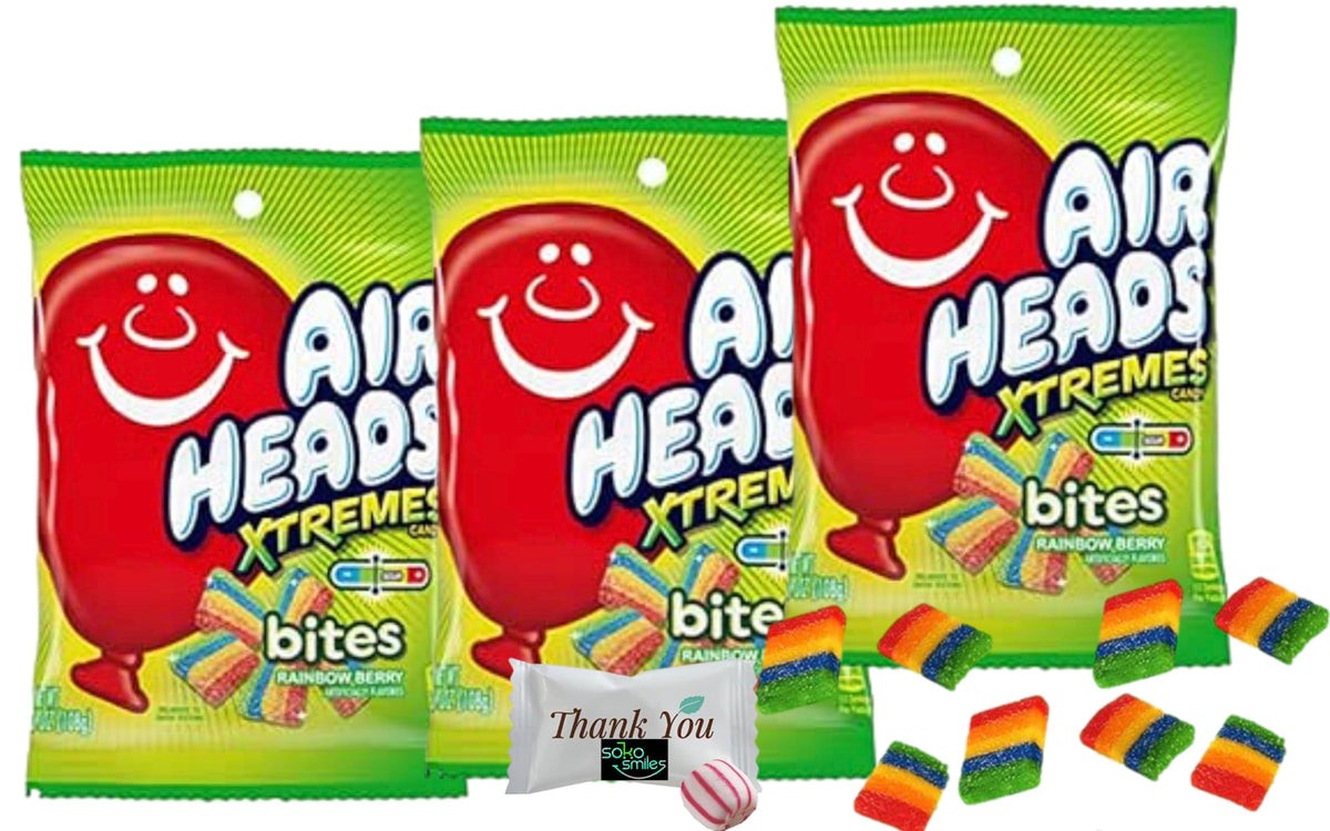 Soko Smiles Airheads Xtremes Bites bundle with three fruity bags for celebrations
