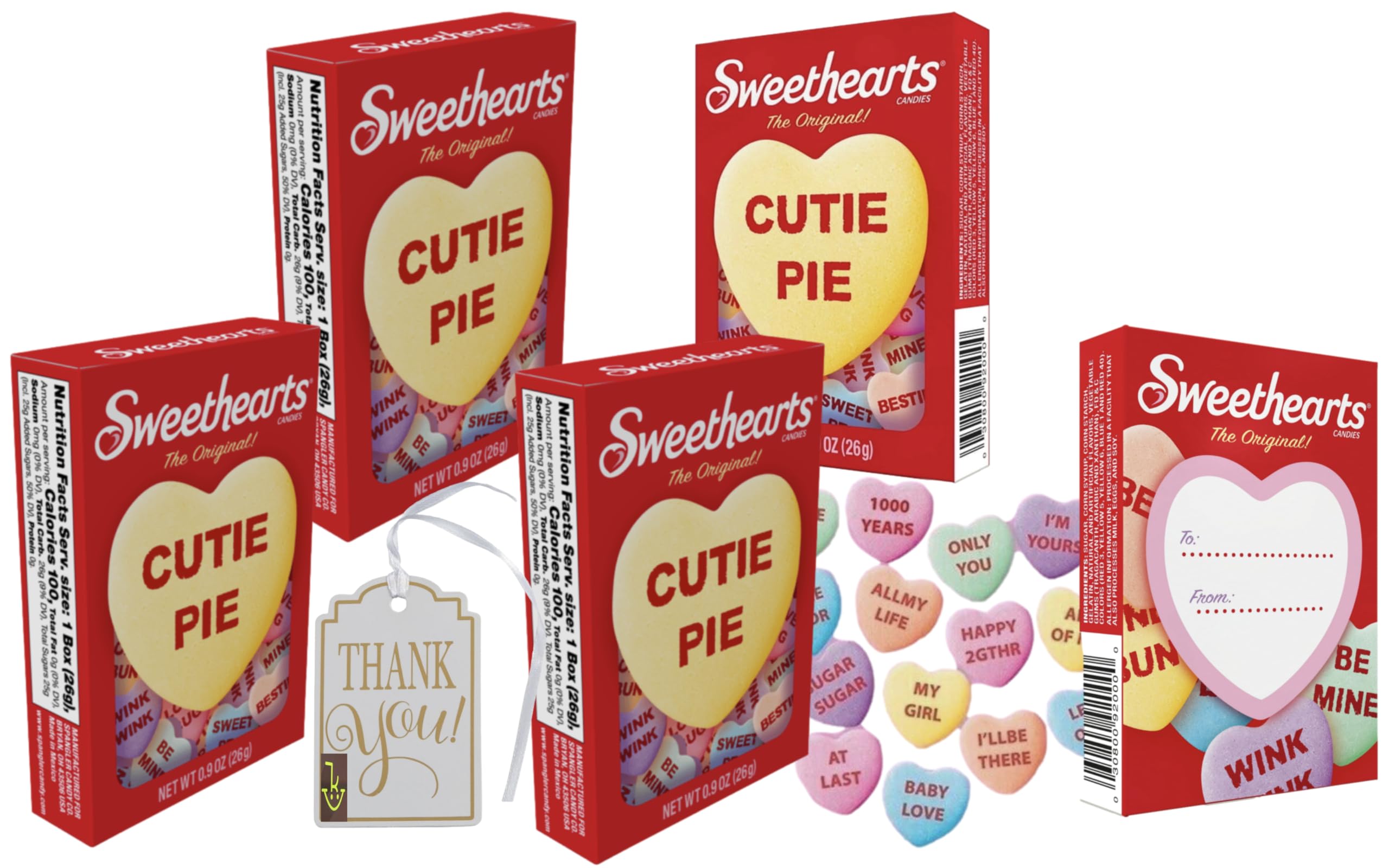 Soko Smiles Sweethearts boxes packaging showing five 0.9 oz gift boxes.