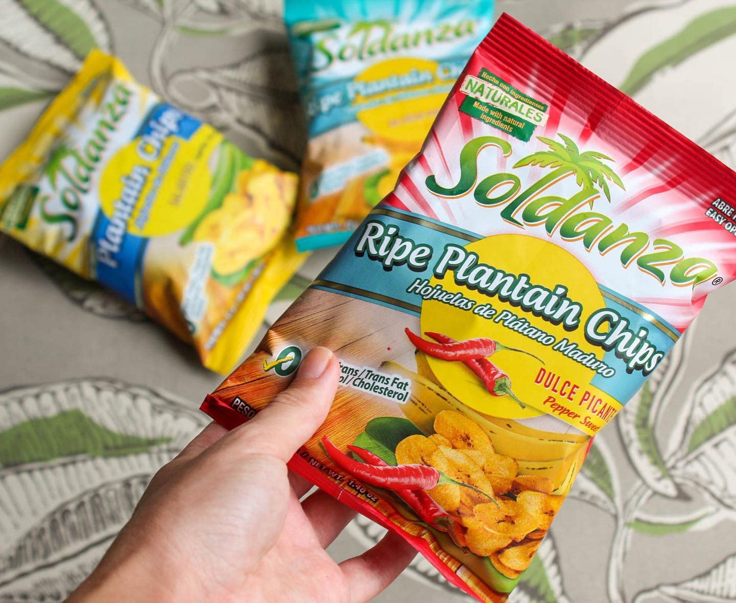 Soldanza Pepper Sweet Plantain Chips golden-fried appearance with natural color