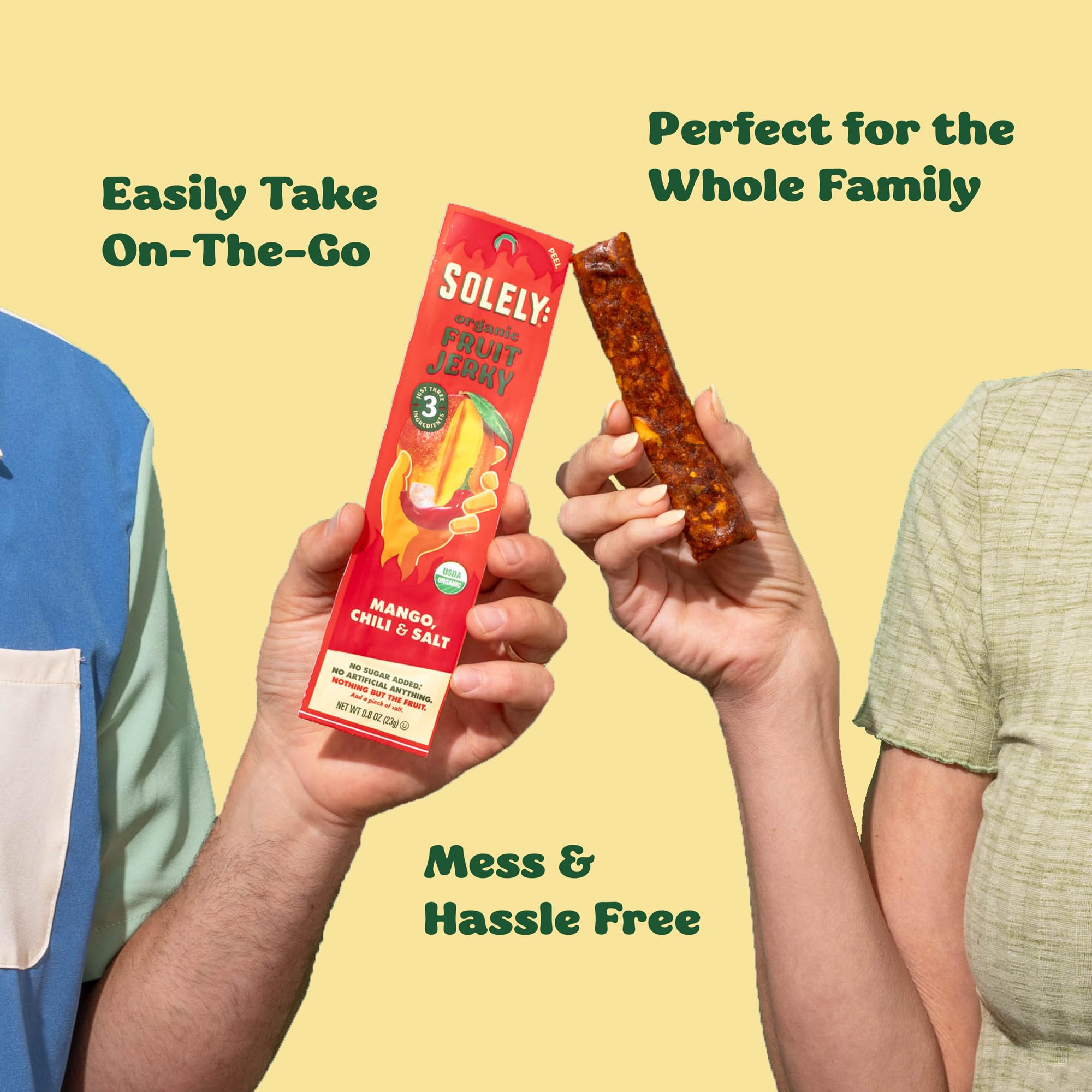 SOLELY family farms imagery emphasizing organic harvest and sustainable sourcing.
