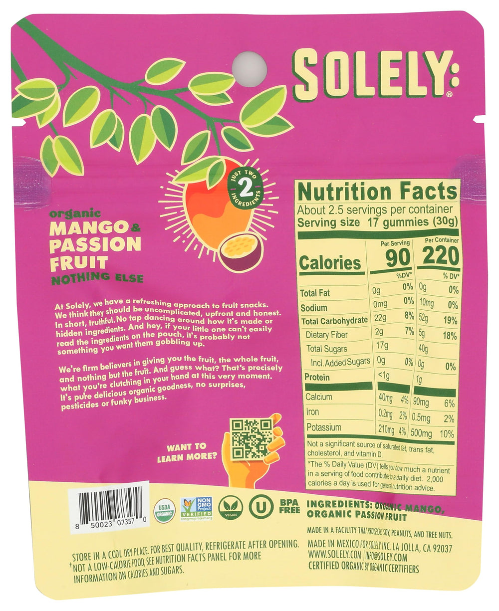 SOLELY resealable bag with 2.5-serving claim, convenient on-the-go snack