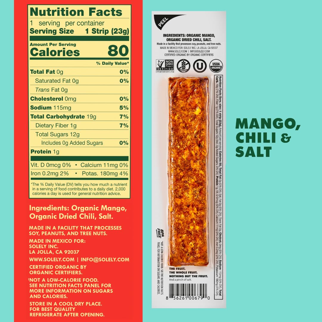 SOLELY mango close-up shows whole fruit texture and natural sweetness