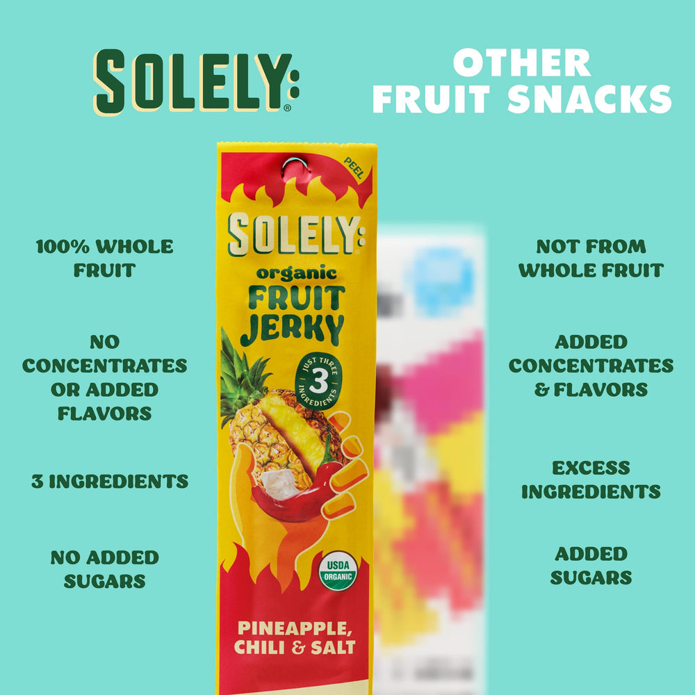 SOLELY sustainability-ugly-fruit-no-waste: farm-to-snack sustainability initiative.