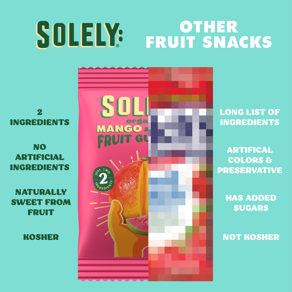 Transparent ingredients panel highlights two simple ingredients and no added sugar.