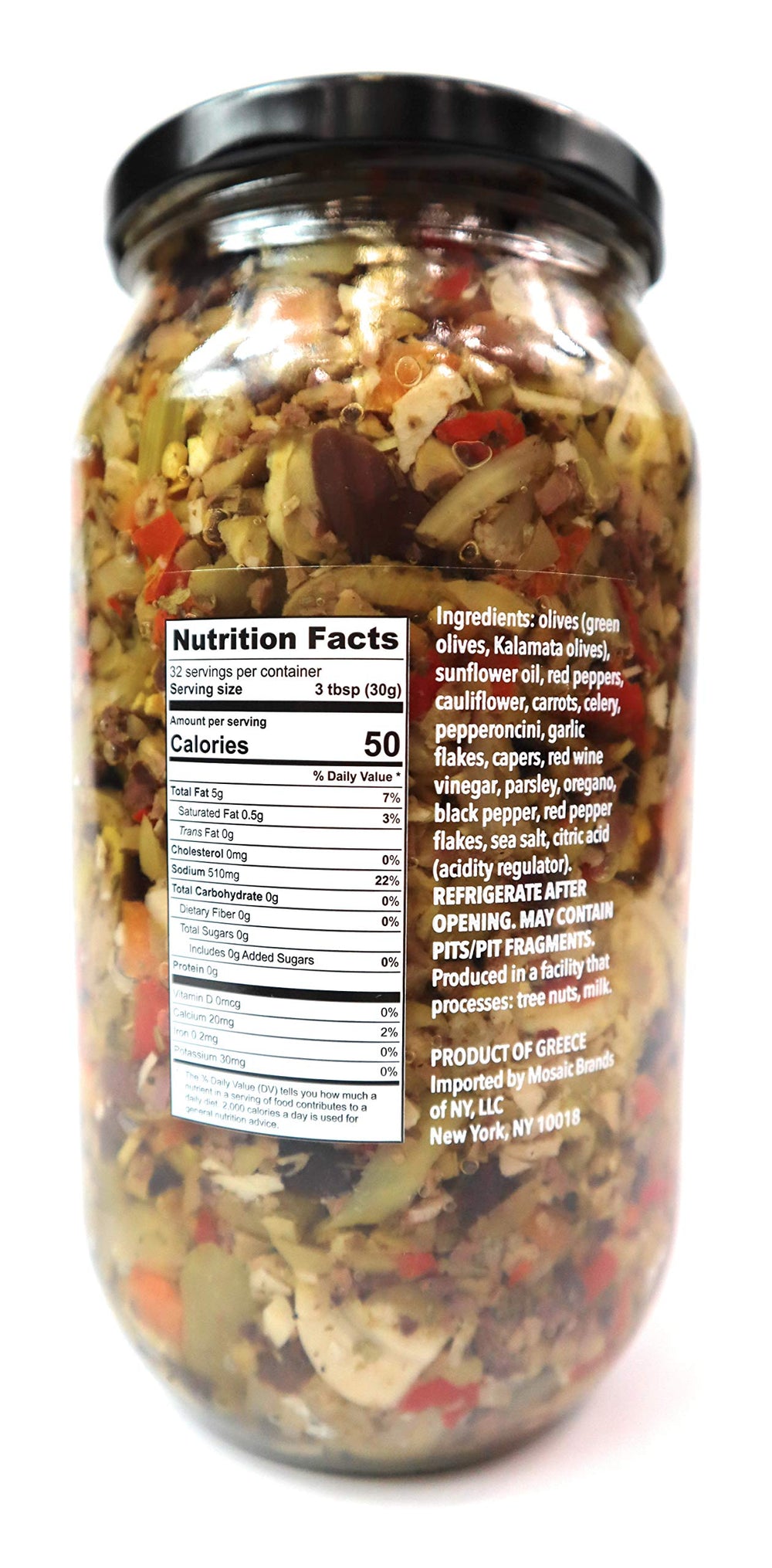 Solestado Muffuletta Olive Salad close-up highlighting texture, ideal sandwich topping.