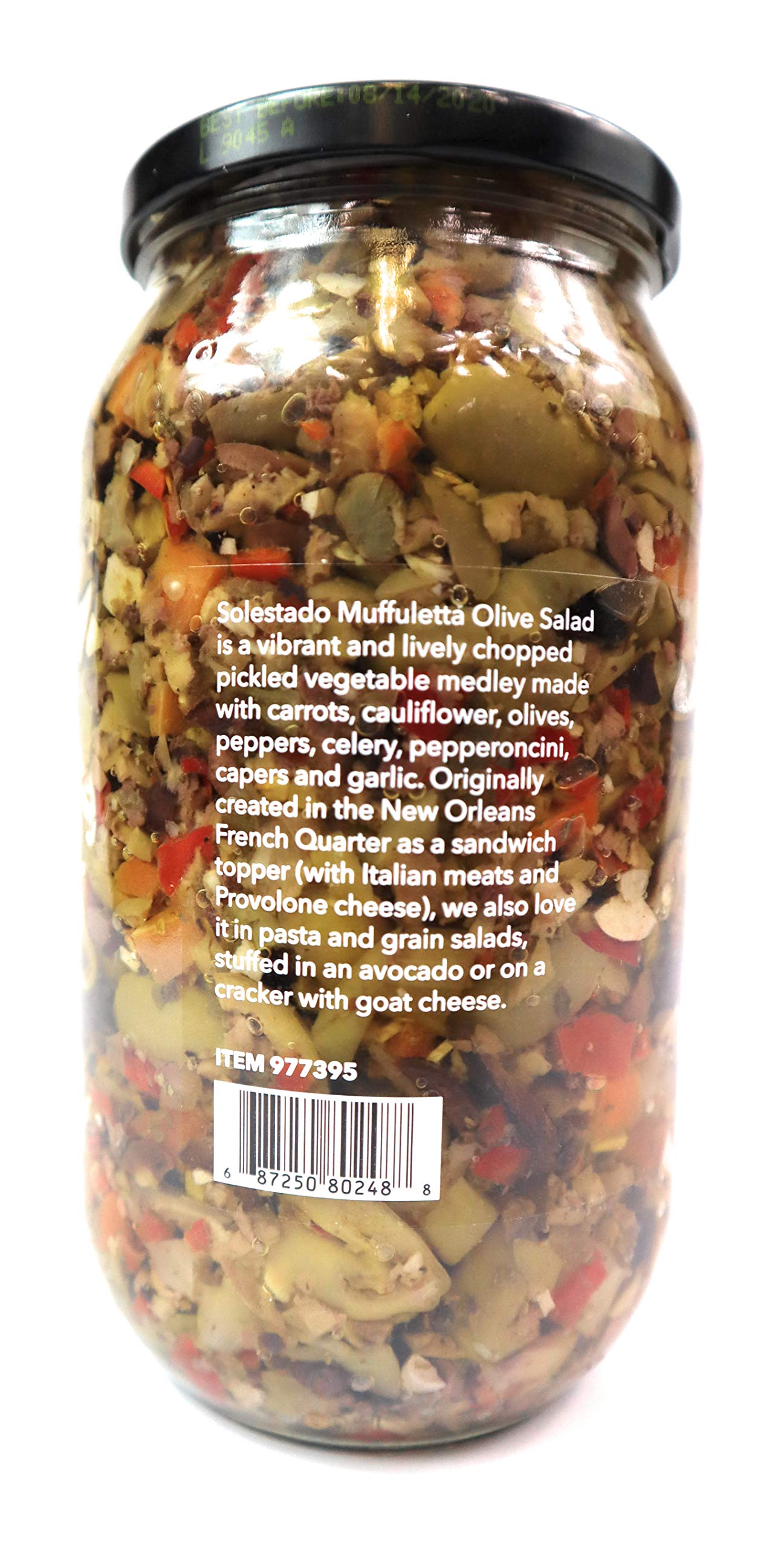 Solestado Muffuletta Olive Salad ingredients shot for ready-to-use meals.