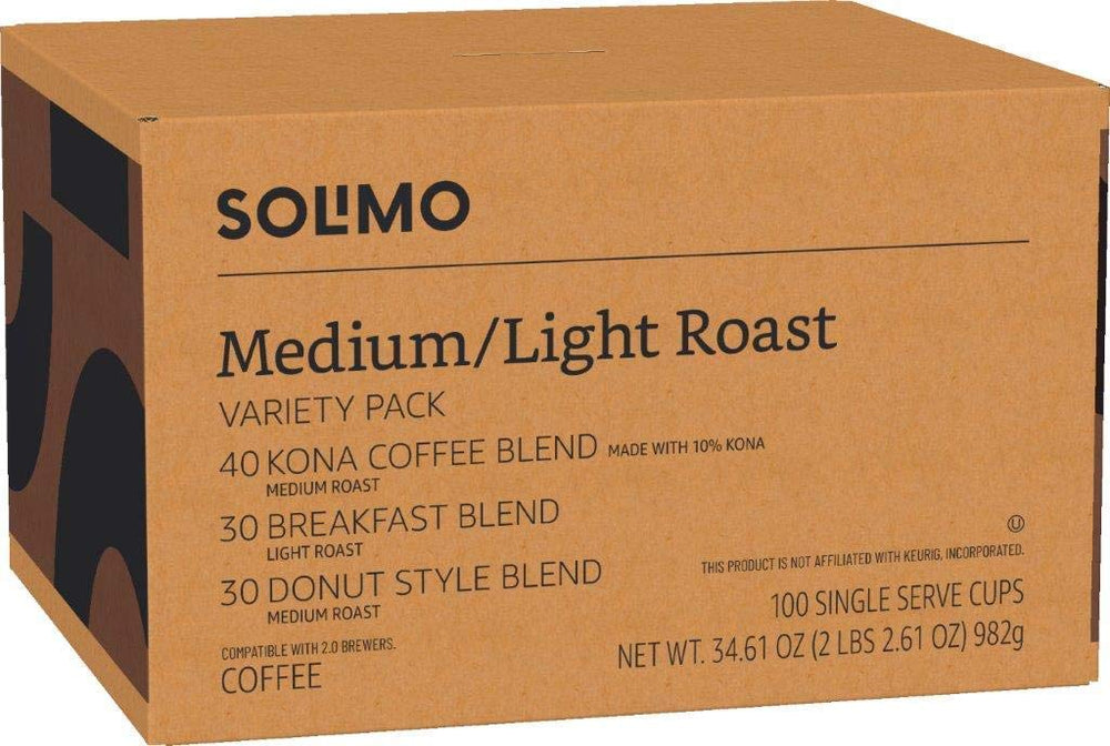 Solimo Arabica coffee pods emphasize 100% Arabica quality and consistent flavor.