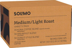 Solimo Arabica coffee pods emphasize 100% Arabica quality and consistent flavor.