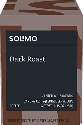 Solimo coffee pod lid closeup—easy access and mess-free use.