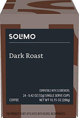 Solimo coffee pod lid closeup—easy access and mess-free use.