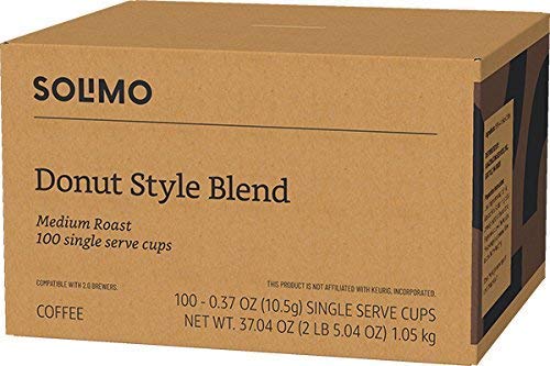 Solimo Donut Style close-up of 100% Arabica beans for a smooth flavor