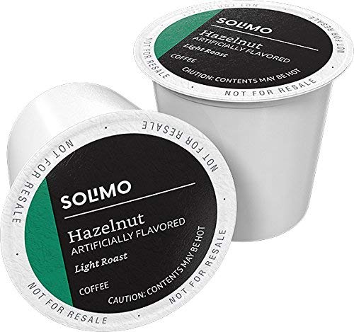Solimo Hazelnut coffee pods front of pack for convenient flavor