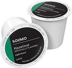 Solimo Hazelnut coffee pods front of pack for convenient flavor