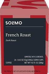 Solimo pods with Keurig brewer to illustrate 1.0/2.0 compatibility.