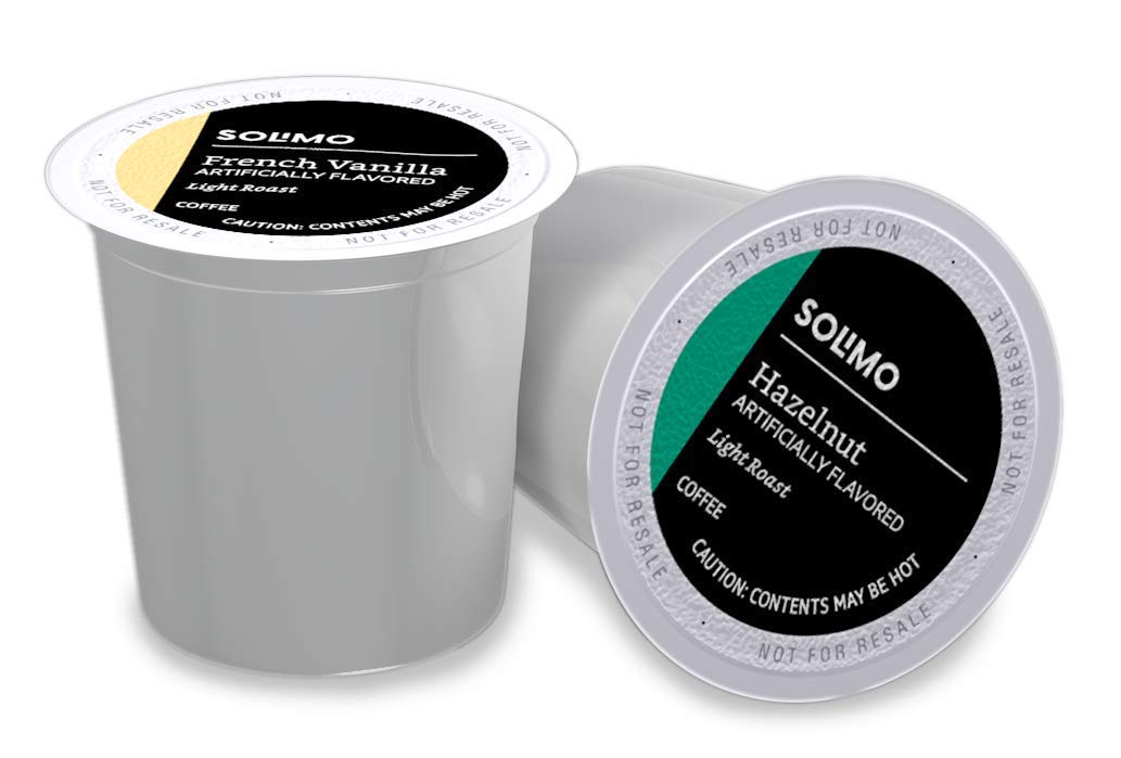 Solimo variety pack box with light roast pods ready for Keurig brewing