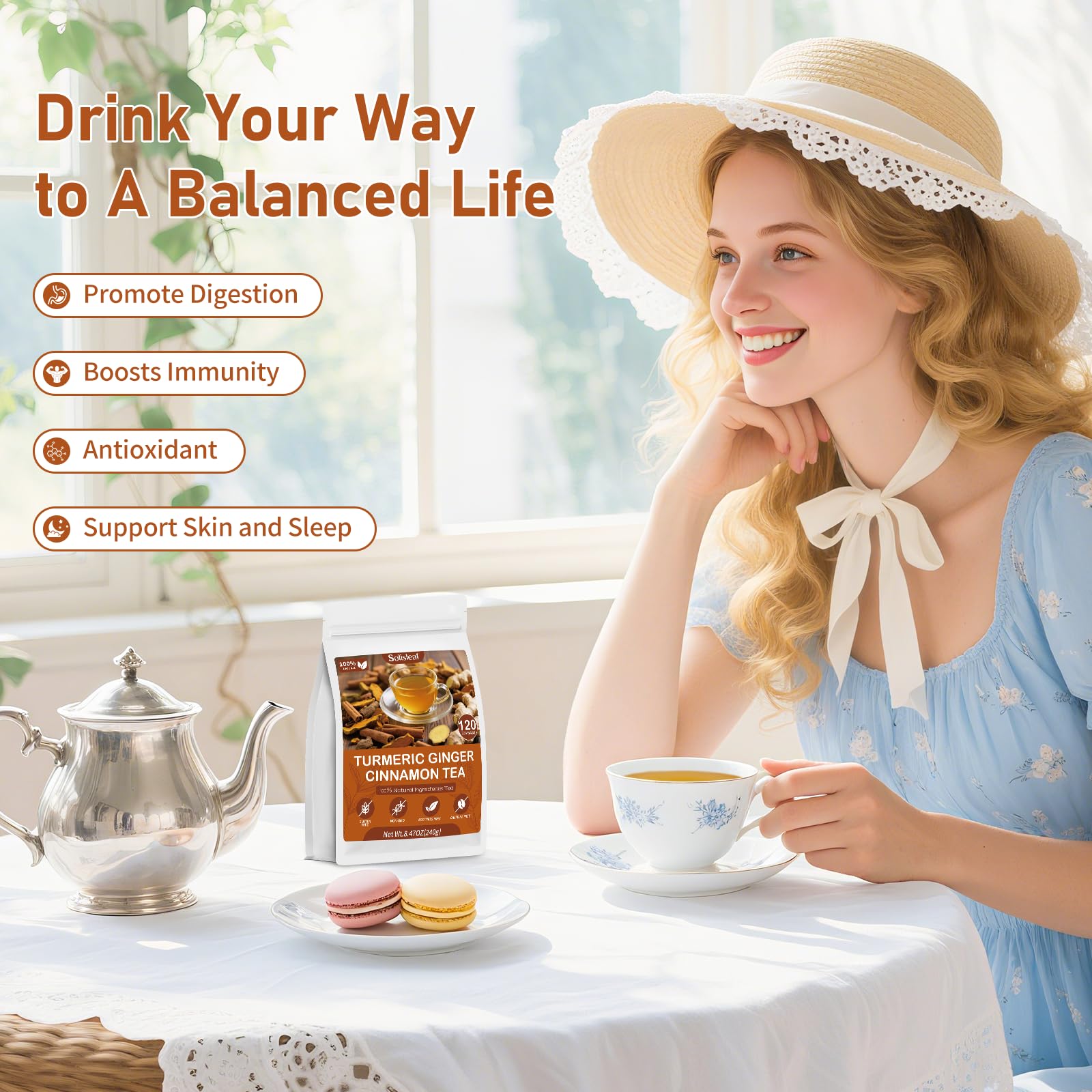 Solisleaf Premium turmeric-ginger-cinnamon blend with high-quality aromatics.