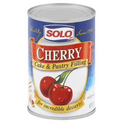 SOLO Filling Cherry 12oz bottle, vibrant color, ideal for desserts and toppings