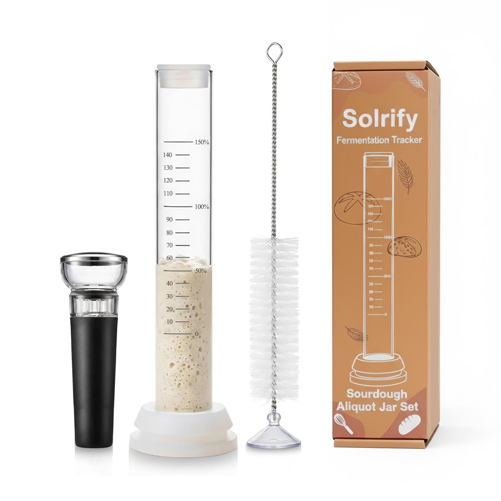 Solrify Sourdough Aliquot Jar with scale for precise dough rise timing