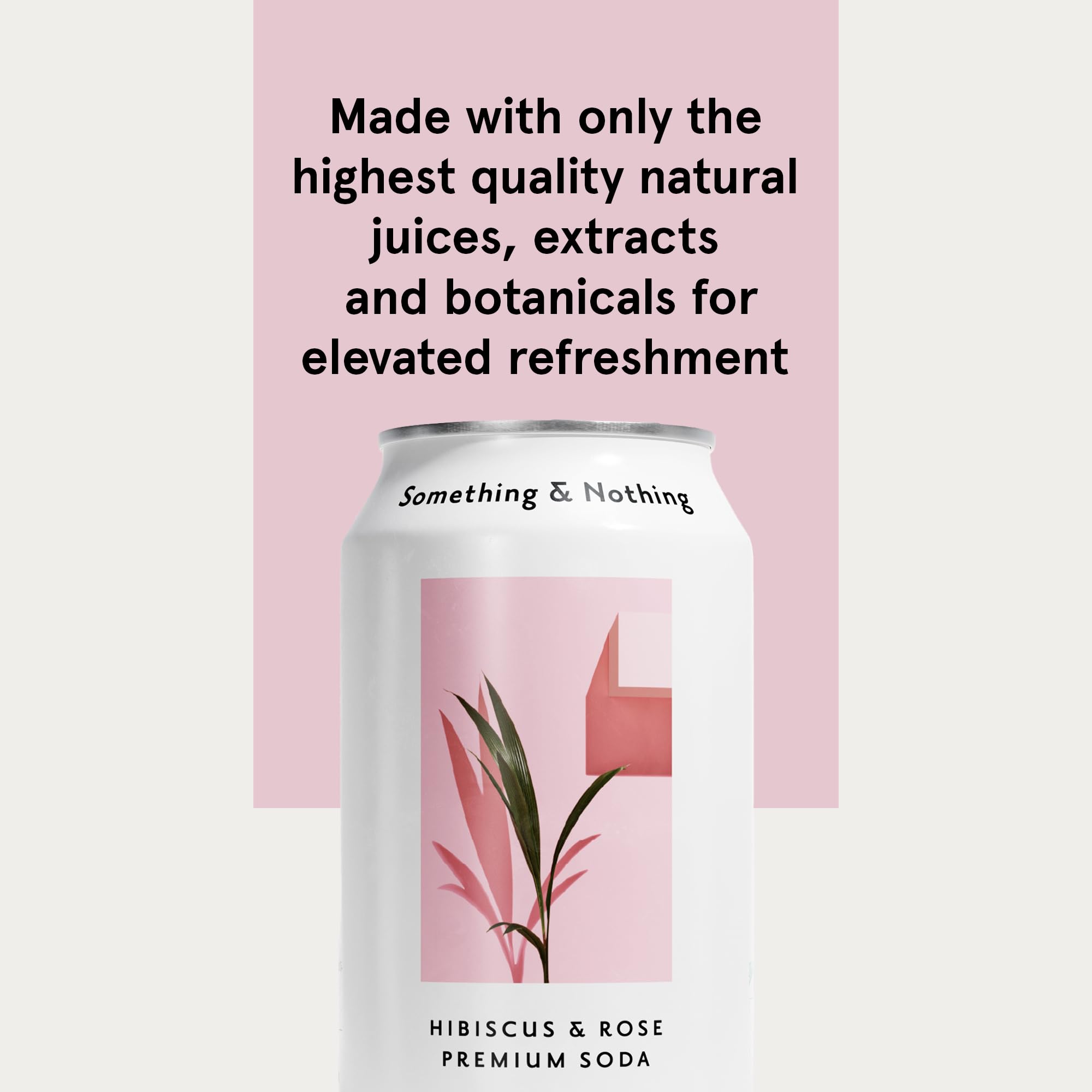 Something & Nothing hibiscus-rose sparkling water poured over ice, ideal for a light refresher.