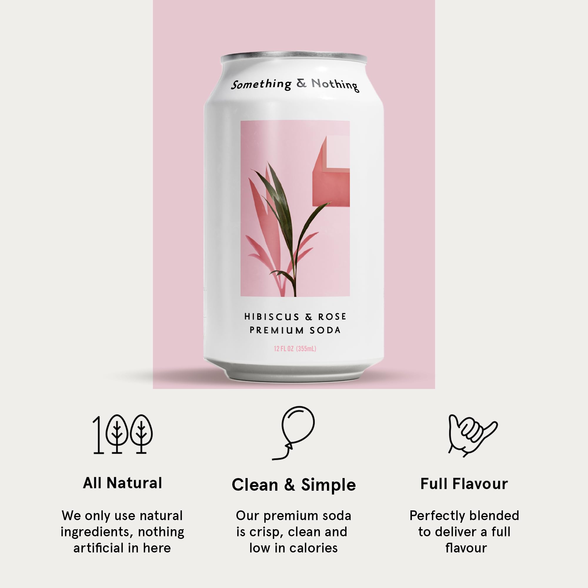 Something & Nothing hibiscus-rose sparkling water ingredients include grape and lemon notes.