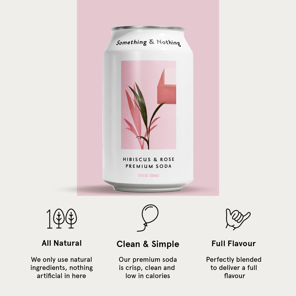 Something & Nothing hibiscus-rose sparkling water ingredients include grape and lemon notes.