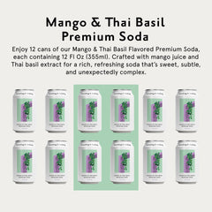 Something & Nothing Mango Thai Basil sparkling water being poured into a glass, ideal mixer.