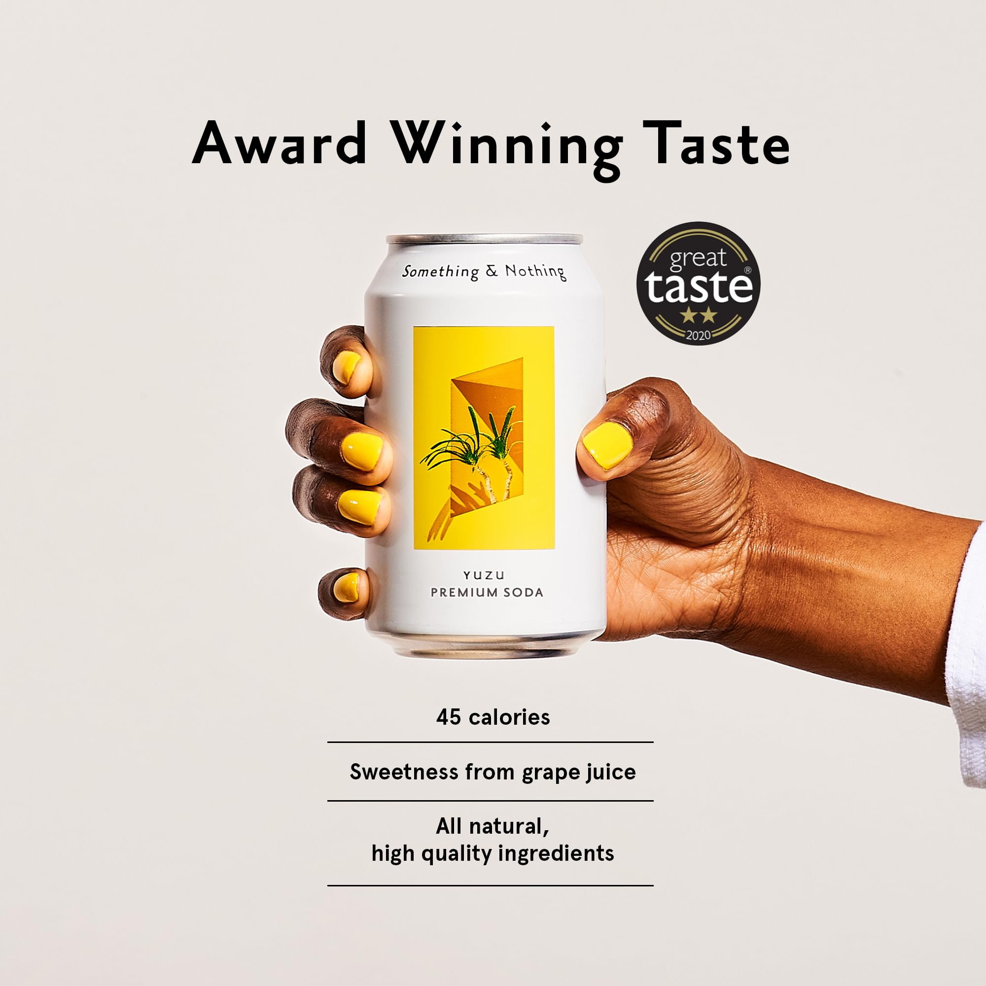 Something & Nothing Yuzu sparkling water bottle – vegan, low calorie hydration option.