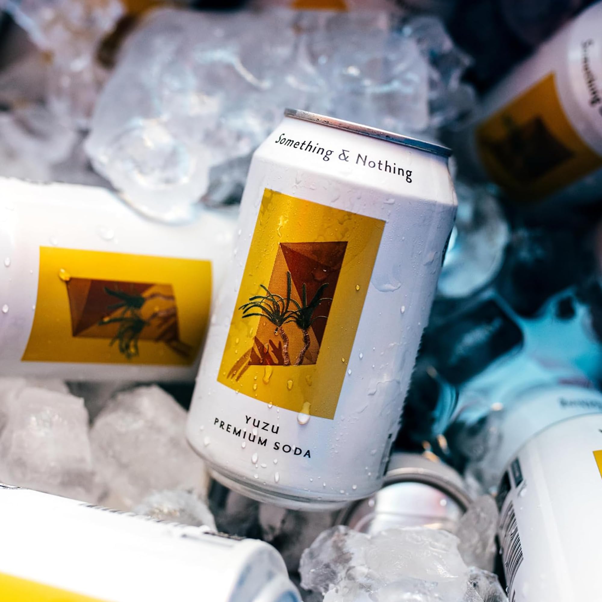 Something & Nothing Yuzu sparkling water closeup – bubbles highlight citrus notes.
