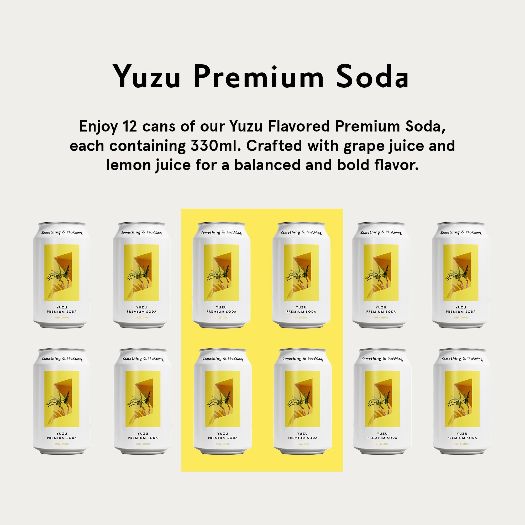 Something & Nothing Yuzu sparkling water label – natural ingredients for cleaner taste.