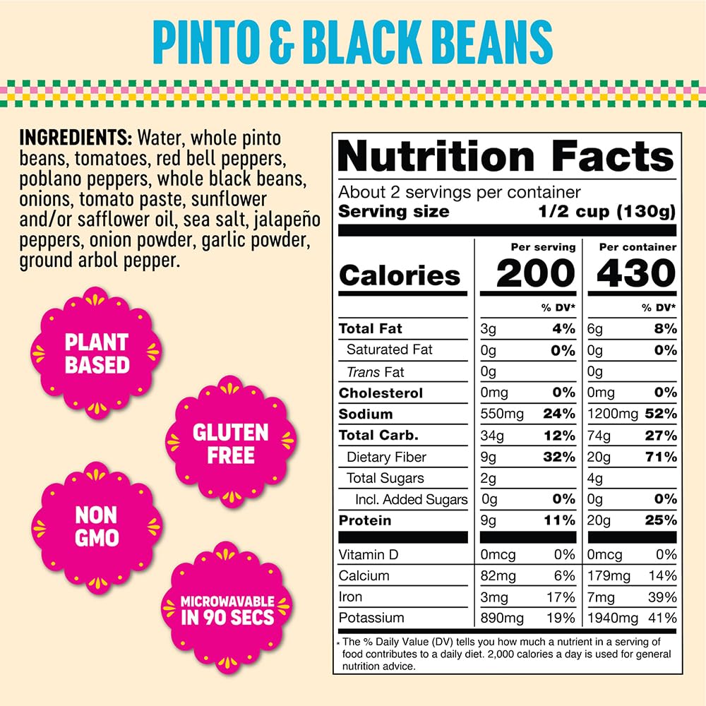 SOMOS Beans Black Pinto bowl close-up, ready to add texture and protein.