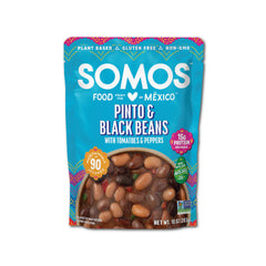 SOMOS Vegan ready-to-eat beans in a convenient microwave pouch.