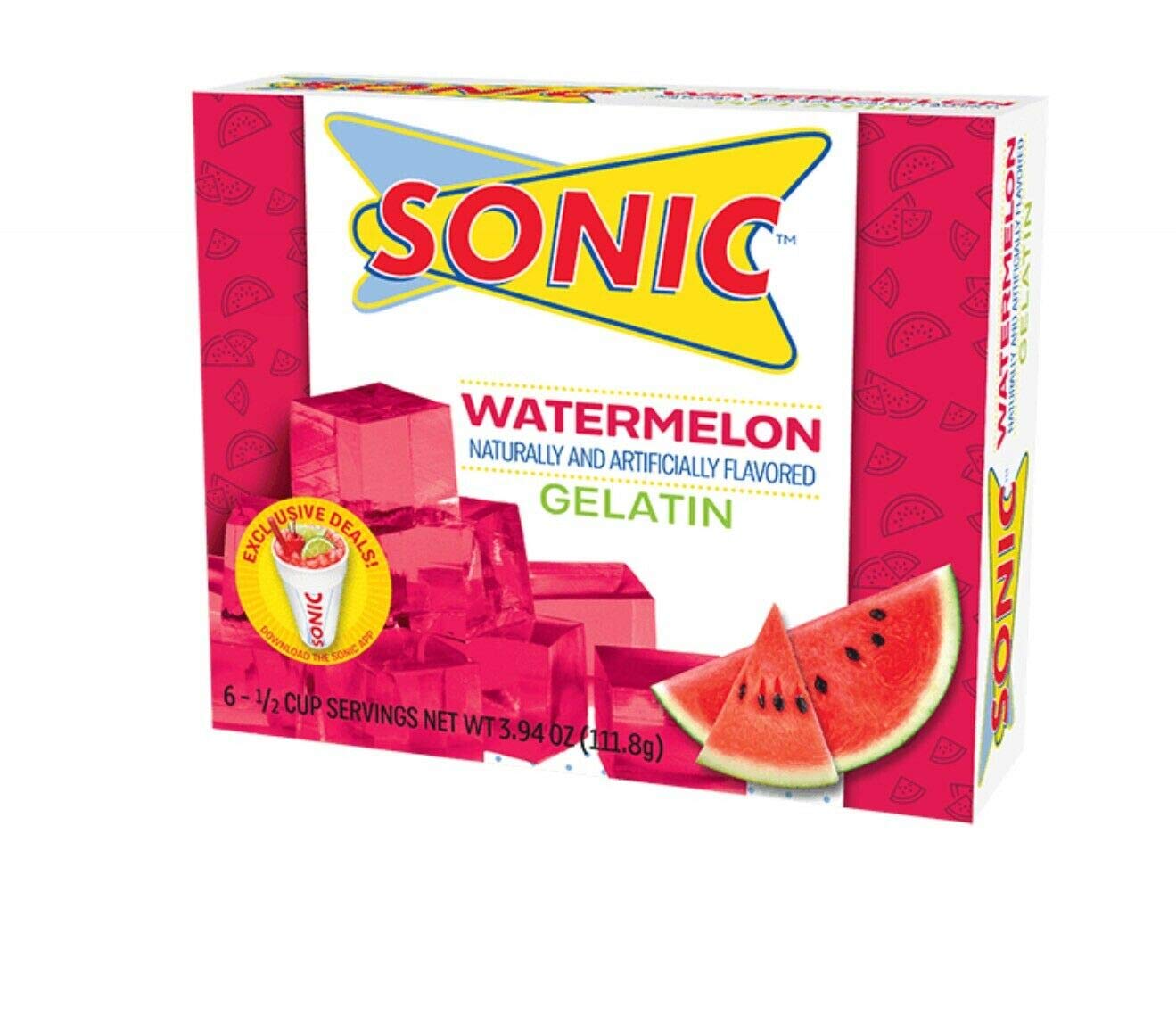 Sonic Gelatin cherry limeade flavor, portable pouch for travel
