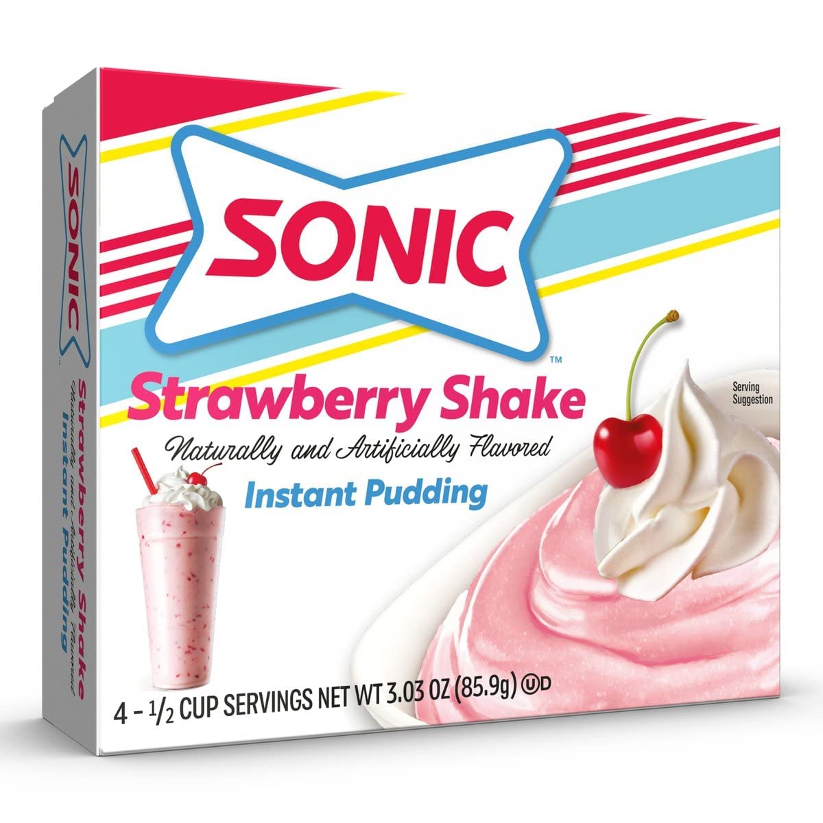Three-pack Sonic The Hedgehog pudding cups displayed for quick desserts