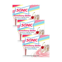 Sonic The Hedgehog instant pudding strawberry shake front view ready to serve
