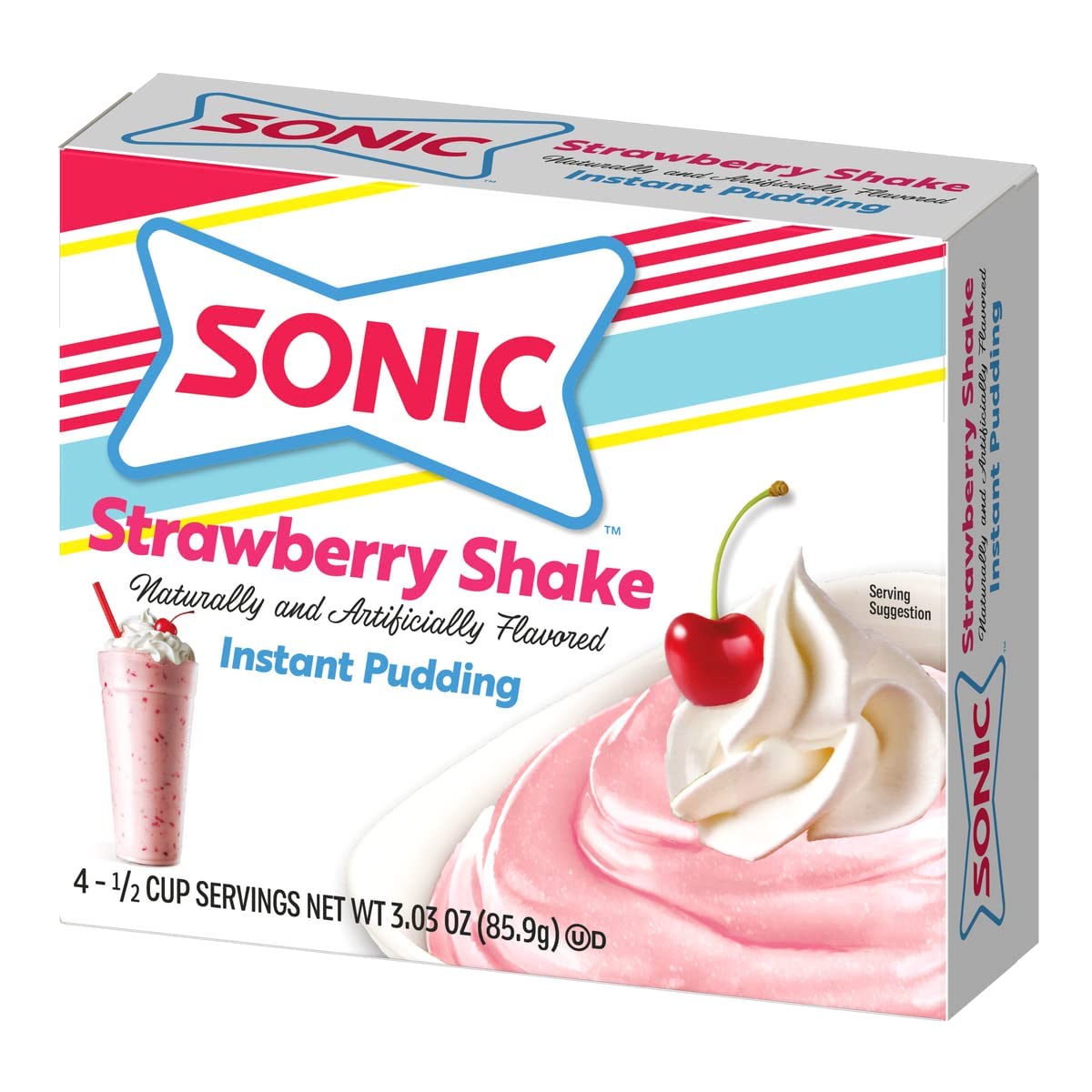 Serving suggestion with spoon and cup of Sonic pudding