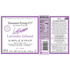 Sonoma Syrup Co lavender syrup pour highlights floral aroma for refreshing beverages.