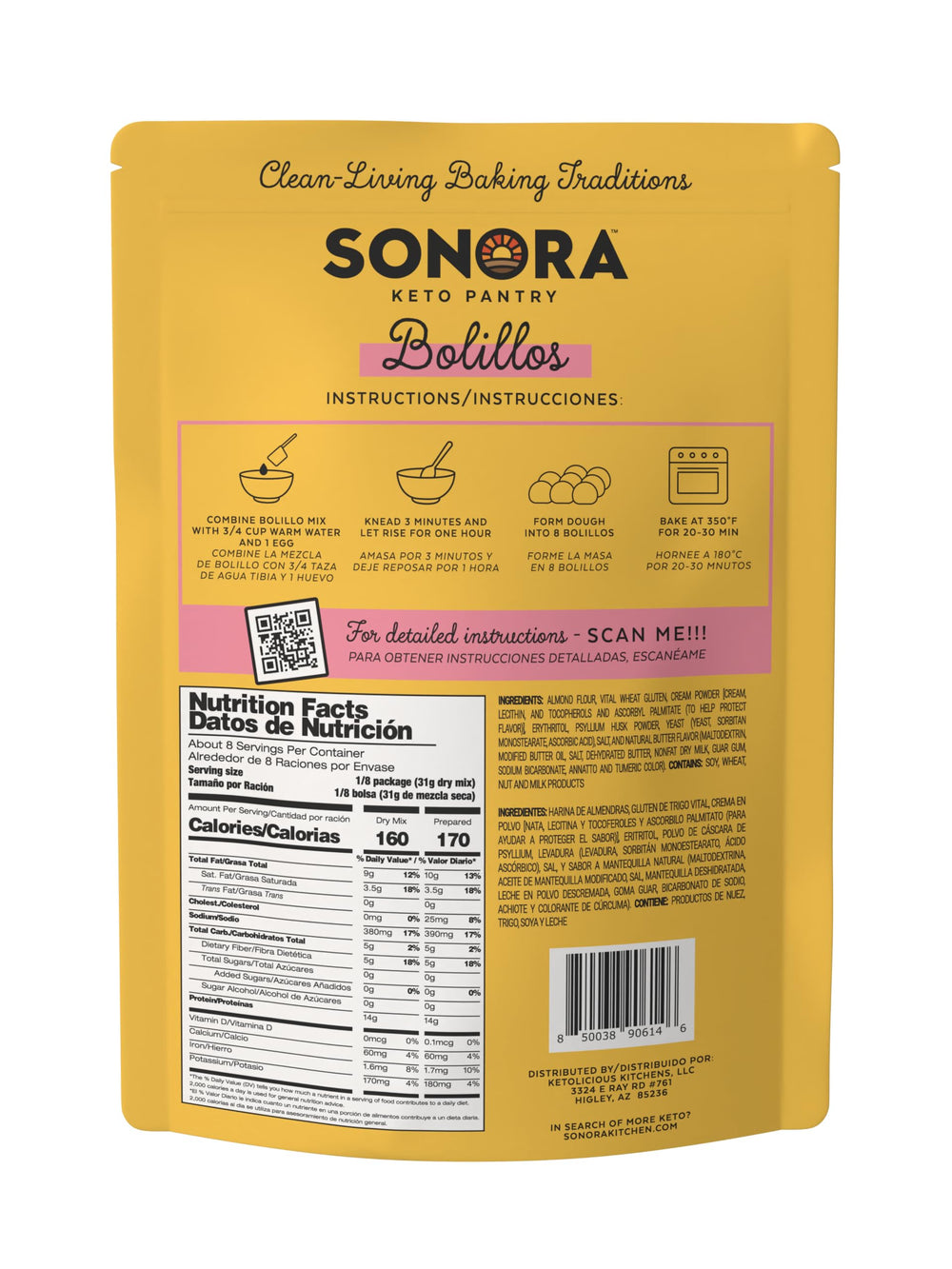 Sonora Keto Bread Mix bolillos, fresh and fluffy for keto meals
